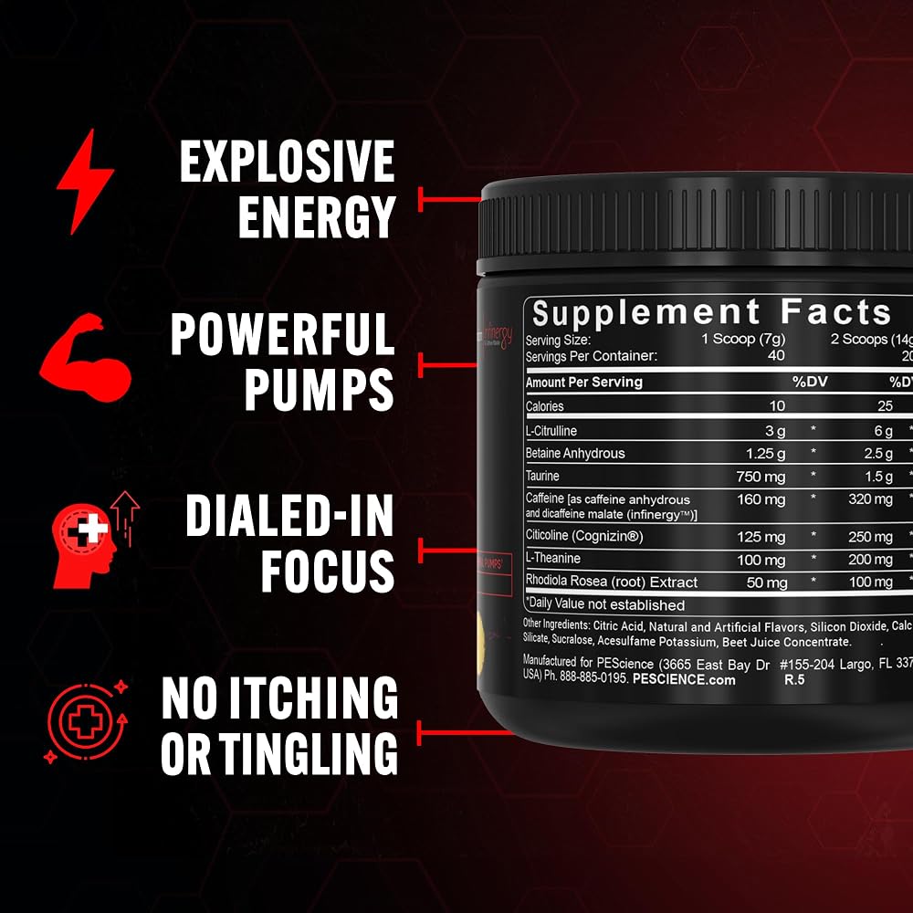 PEScience Prolific Pre-Workout Powder, Guava Pineapple Punch - 40 Scoops - image 3