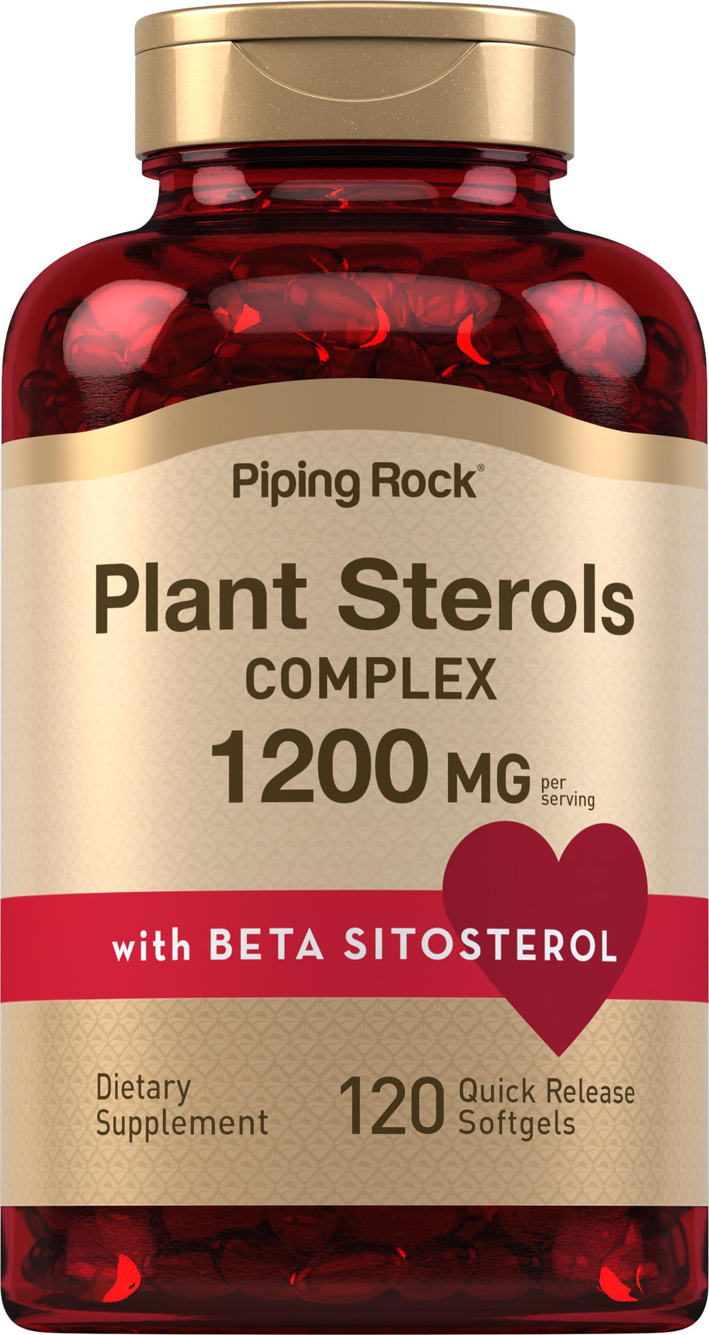 Piping Rock Plant Sterols Supplement 1200 mg - 120 Softgels