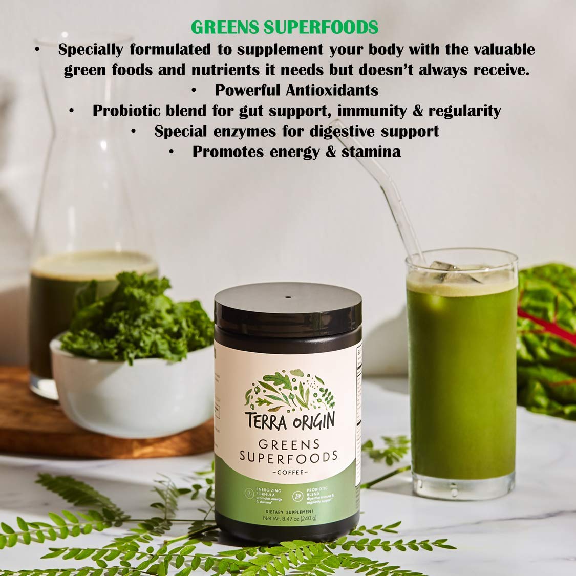 TERRA ORIGIN Superfoods Greens Blend Powder - 30 Servings - image 9