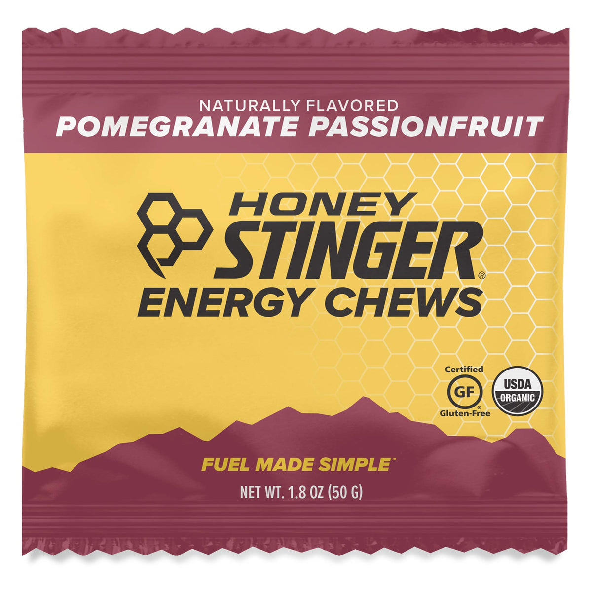 Honey Stinger Organic Energy Chews Pomegranate Passionfruit - 12 Pack