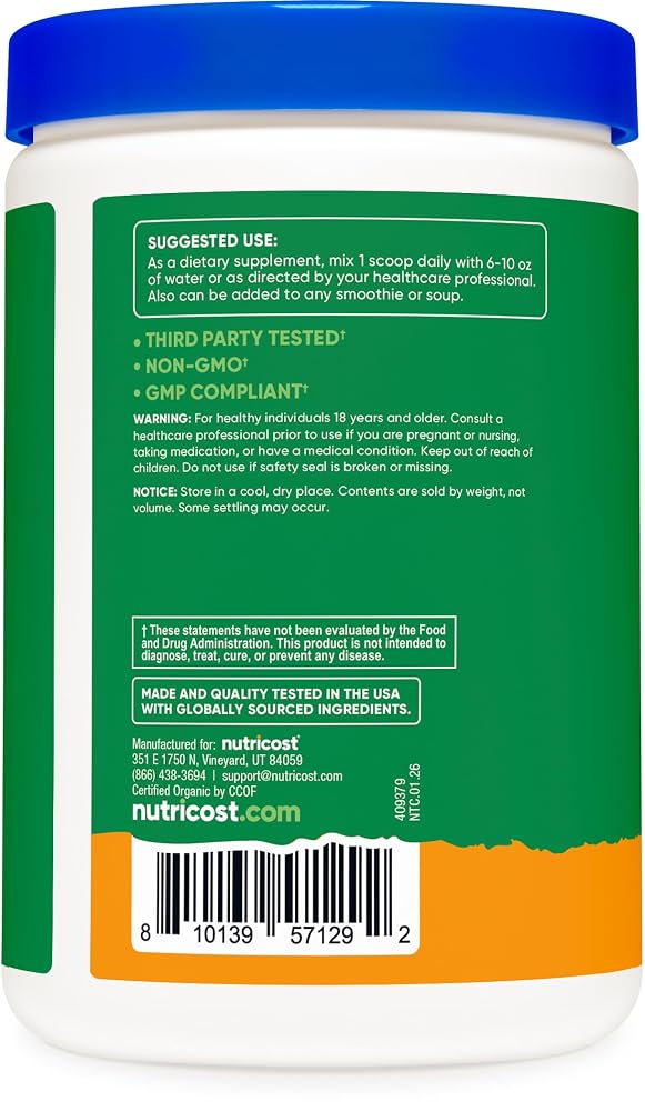 Nutricost Organic Super Greens Powder (30 Servings) - Superfood