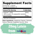 Yuve Lutein & Zeaxanthin 20mg Eye Health Supplement - 30 Vegan Capsules - image 2
