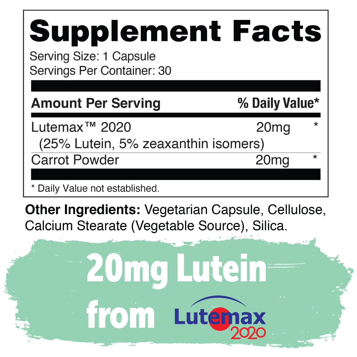 Yuve Lutein & Zeaxanthin 20mg Eye Health Supplement - 30 Vegan Capsules - image 2