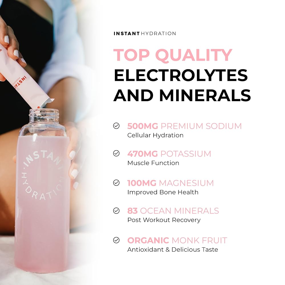 Instant Hydration Electrolytes Powder Packets - Zero Sugar - Keto