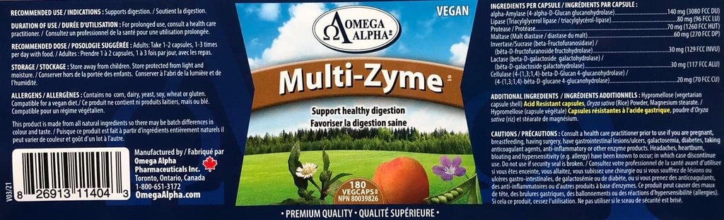 NewRoots Omega Alpha Multi-Zyme Digestive Enzyme - 180 Capsules - image 4