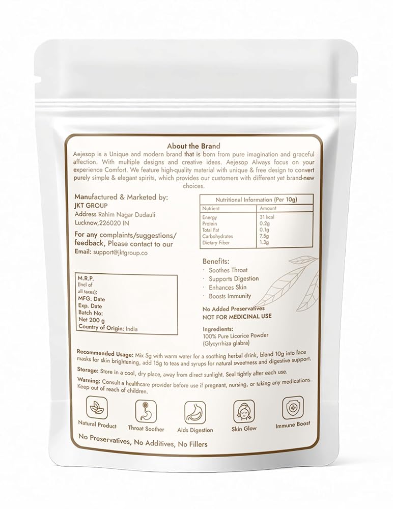 AEJESOP Licorice Root Powder Raw Mulethi - 7 oz - image 2