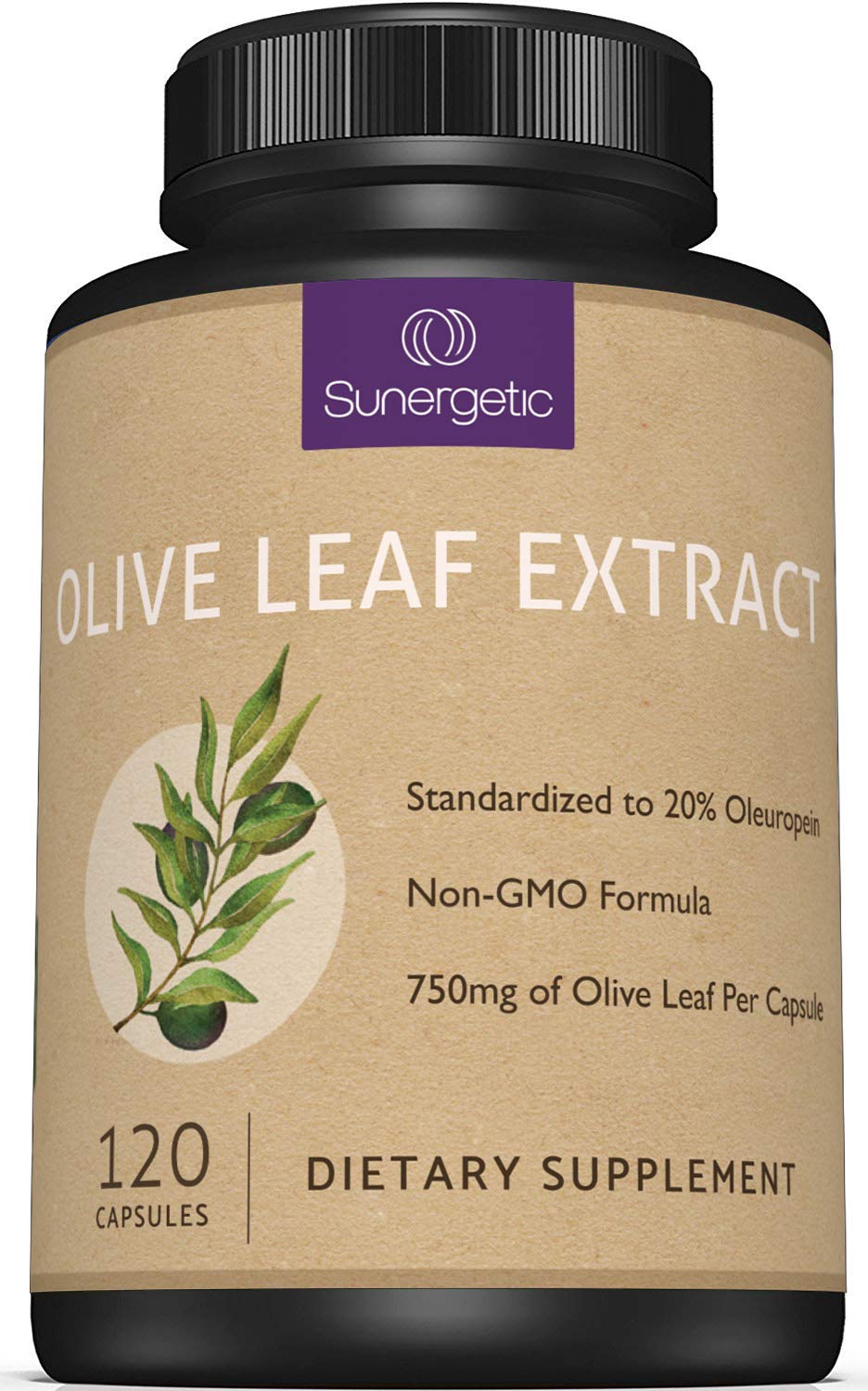 Sunergetic Olive Leaf Extract 750mg Immune Support - 120 Capsules
