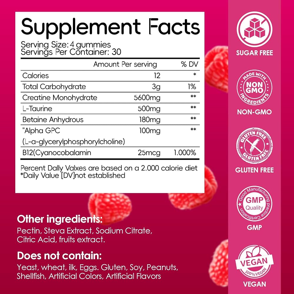 ODNSQW Creatine Monohydrate Gummies for Muscle Strength - 120 Count - image 2