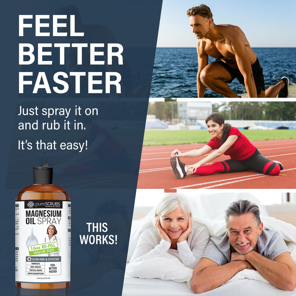 pureSCRUBS Doctor Recommended Pure Topical Magnesium Oil Spray
