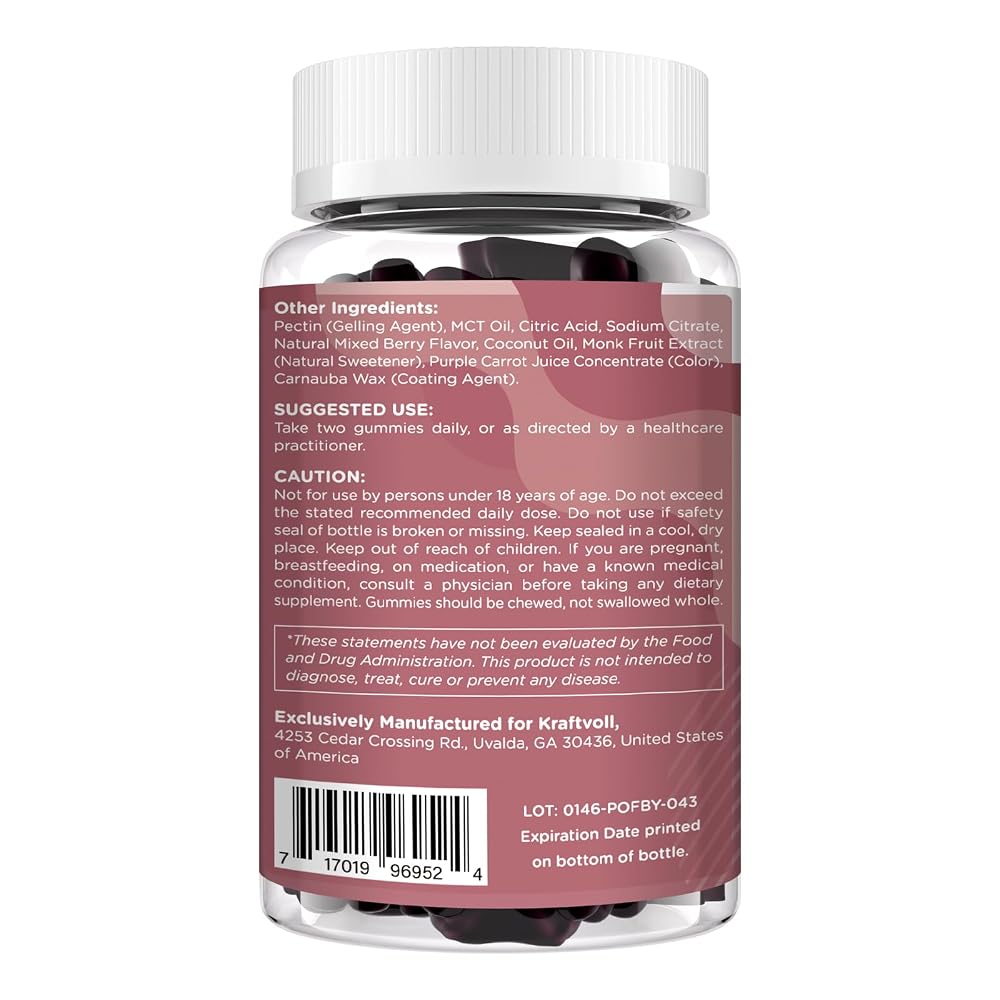Kraftvoll Beet Root Gummies 6000mg Nitric Oxide Booster - 60 Gummies - image 3