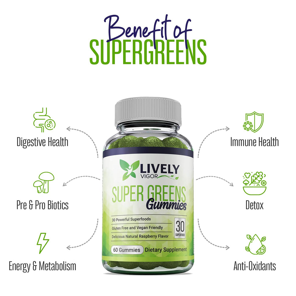 Lively Vigor Super Greens Gummies Multivitamin - 60 Gummies - image 4
