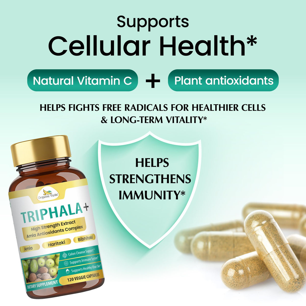 Organic Veda Triphala+ Capsules Digestive Support - 120 Capsules - image 5