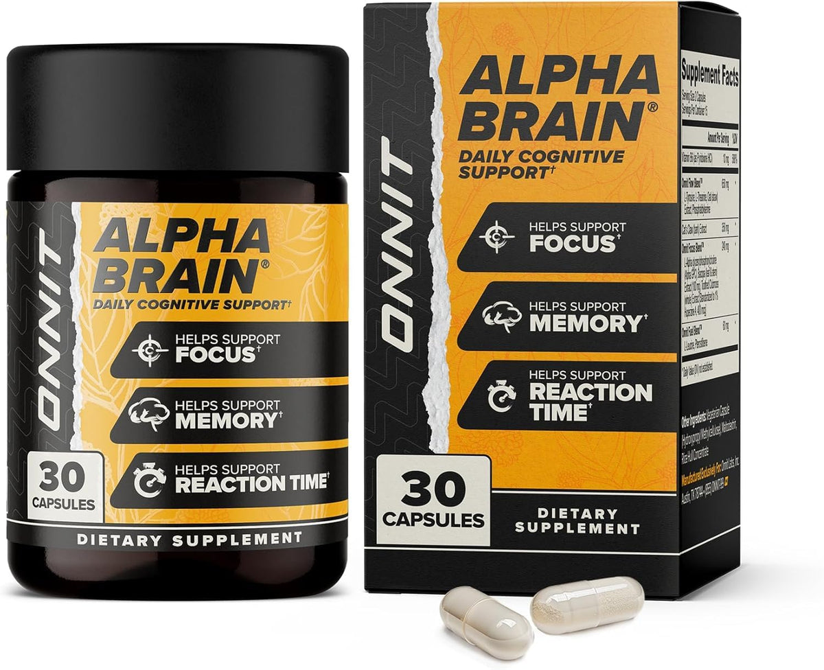 Onnit Alpha Brain Nootropic Supplement for Focus - 30 Capsules