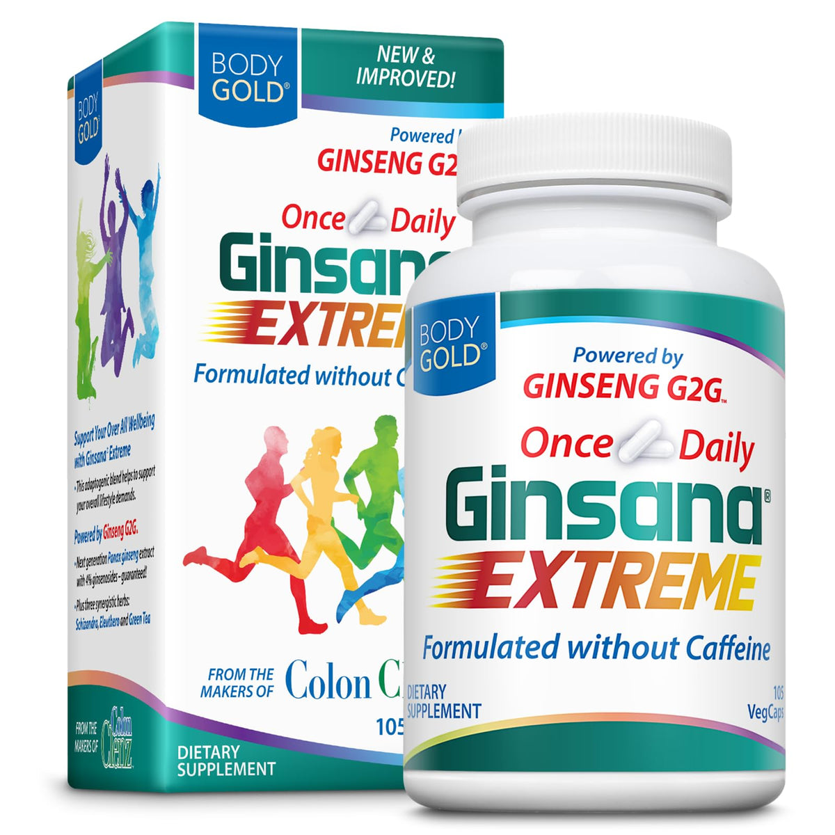 Body Gold Ginsana Energy - 105 Vegetarian Capsules