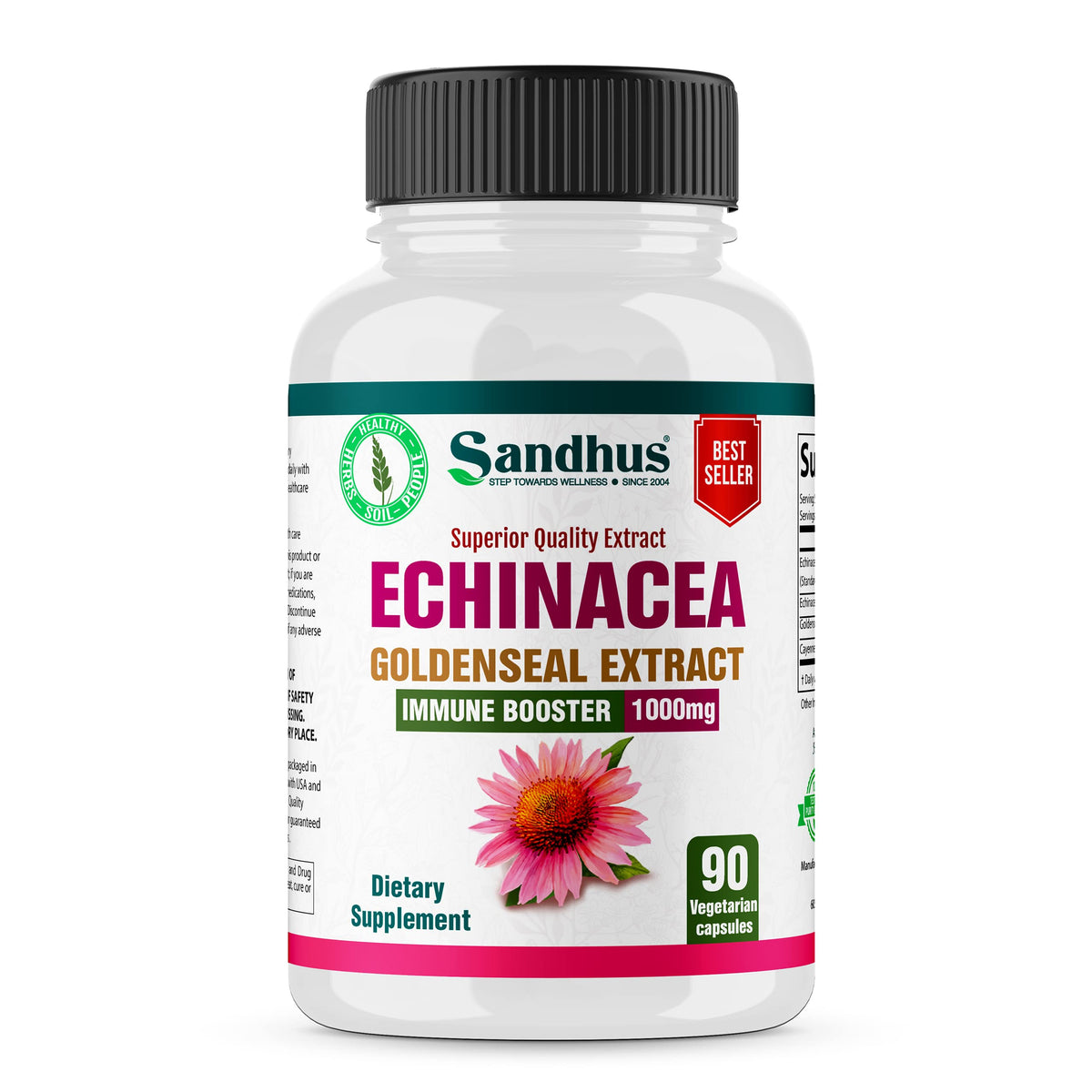 Sandhu's Echinacea Goldenseal Immune Booster - 90 Vegetarian Capsules