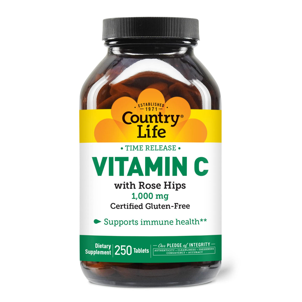 Country Life Vitamin C 1000mg Time Release - 250 Tablets