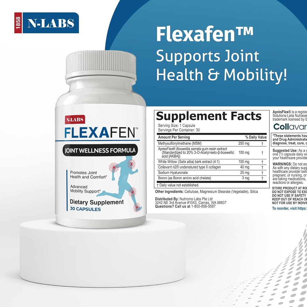 N-Labs Flexafen Joint Supplement with MSM and Boswellia - 30 Capsules - image 2