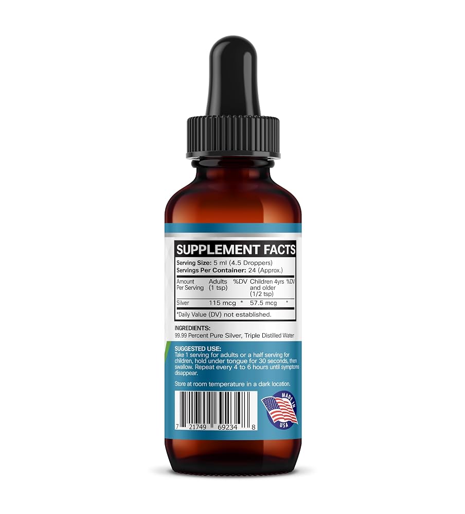 Thrival Labs ProSILVER Blue Label 20 PPM Colloidal Silver Liquid