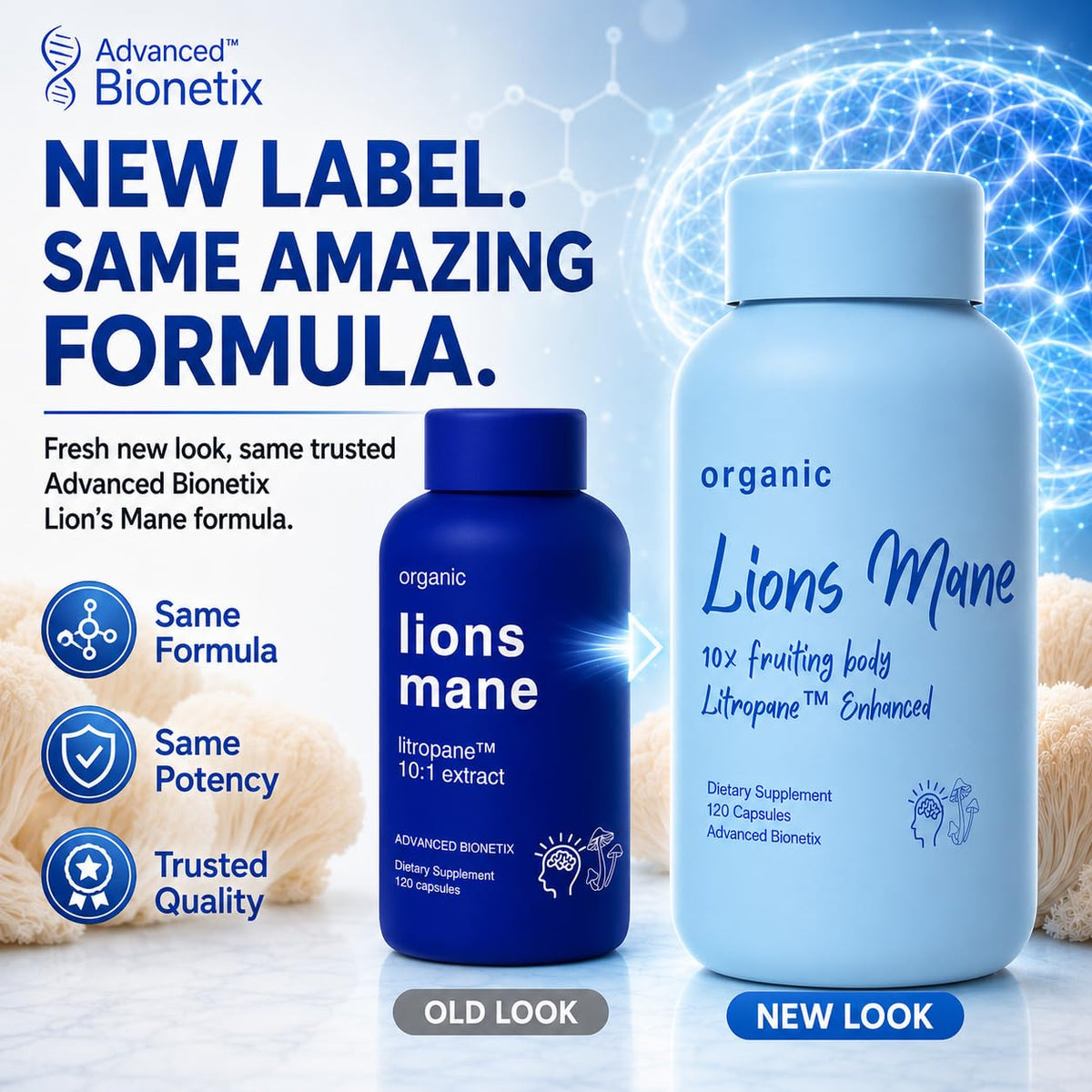 Advanced Bionetix Organic Lion's Mane Supplement - 120 Capsules - image 9