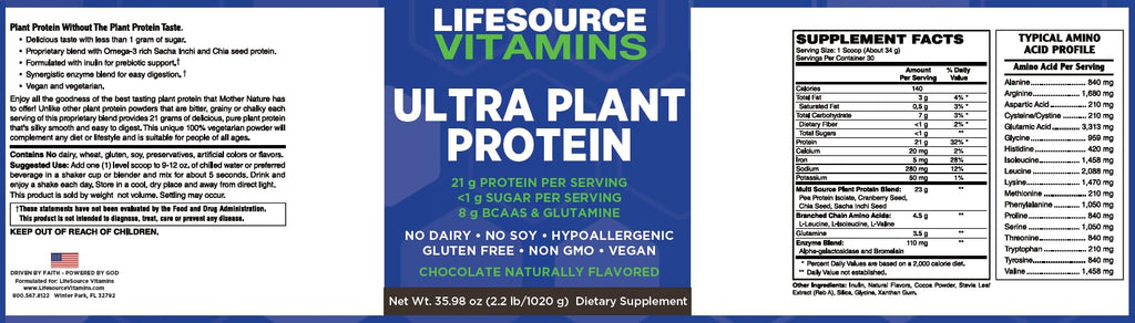 LifeSource Vitamins Plant Protein Chocolate - 2.2 lb - image 5