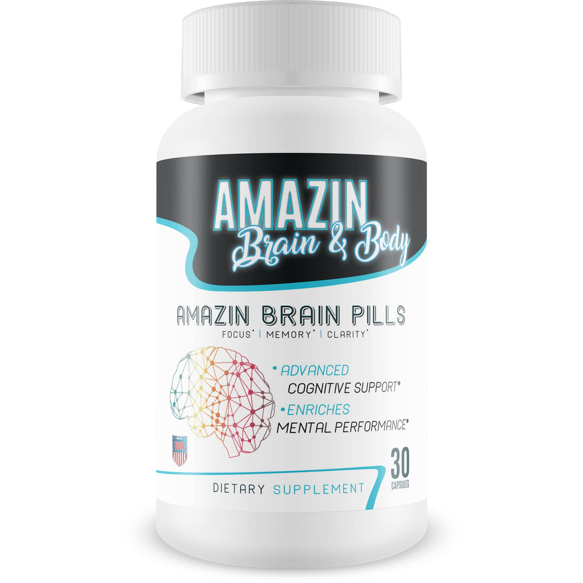 A-MAZ Amazin Brain Pills Nootropic Supplement - 60 Capsules