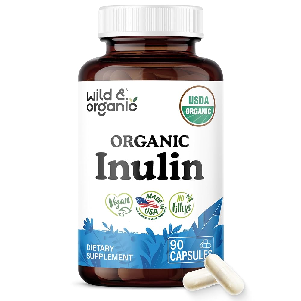 Wild & Organic USDA Organic Inulin Capsules Digestive Support - 90 Count