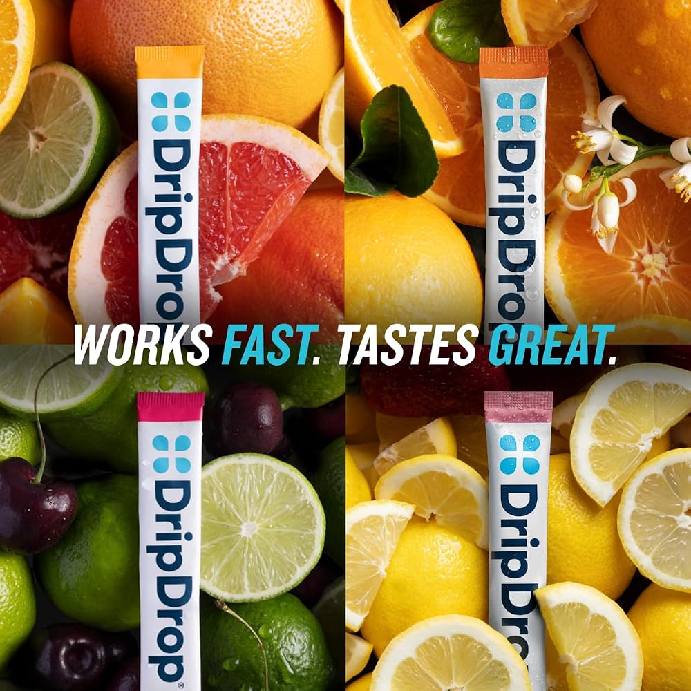 DripDrop Hydration - Zero Sugar Electrolyte Powder Packets Keto