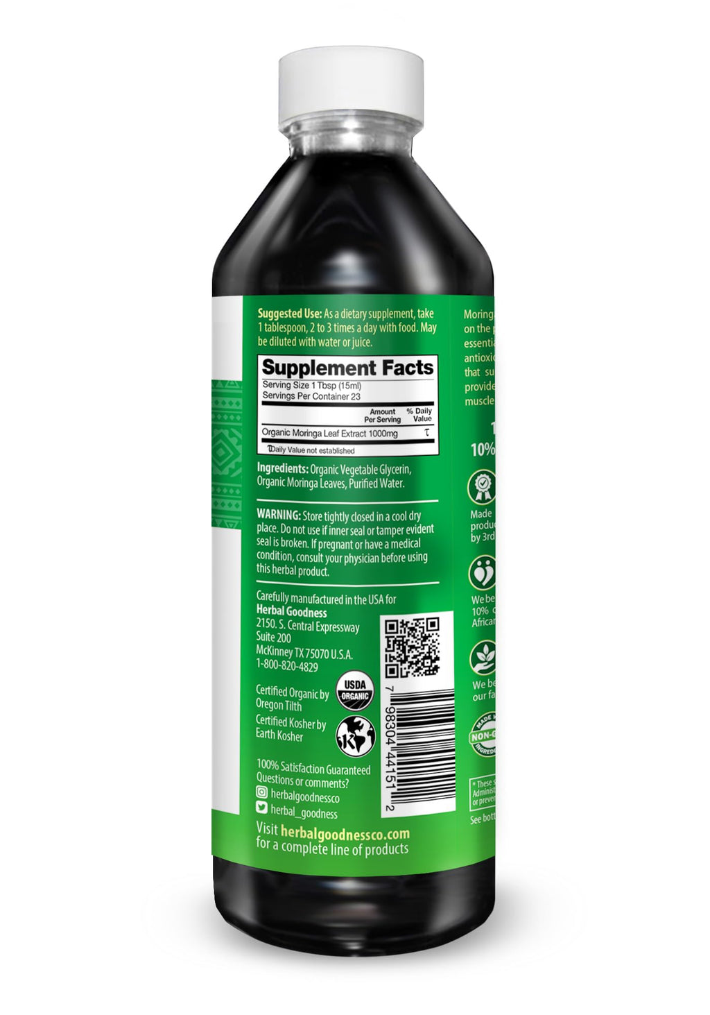 Herbal Papaya Organic Moringa Leaf Extract Liquid - 12 Fl Oz - image 3