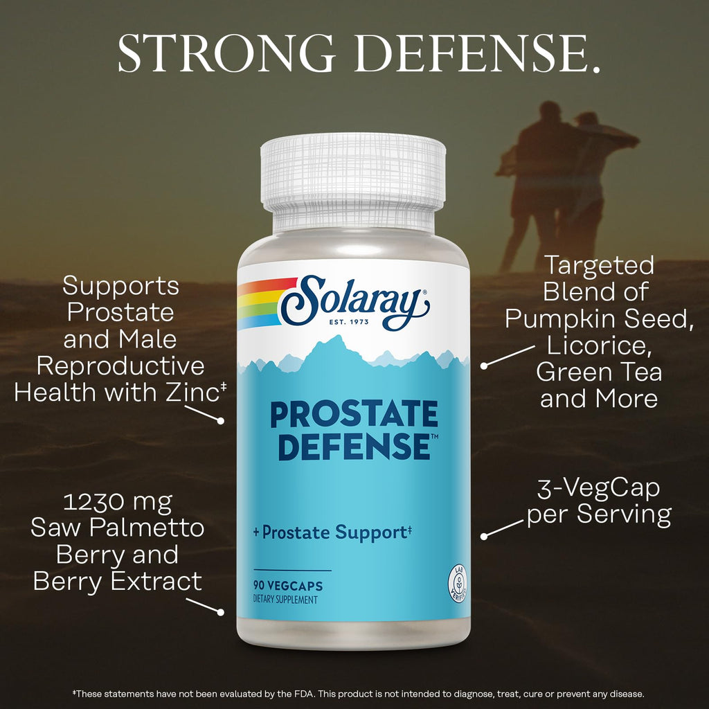 SOLARAY Prostate Defense with Saw Palmetto & Zinc - 90 Vegetarian Capsules - image 3