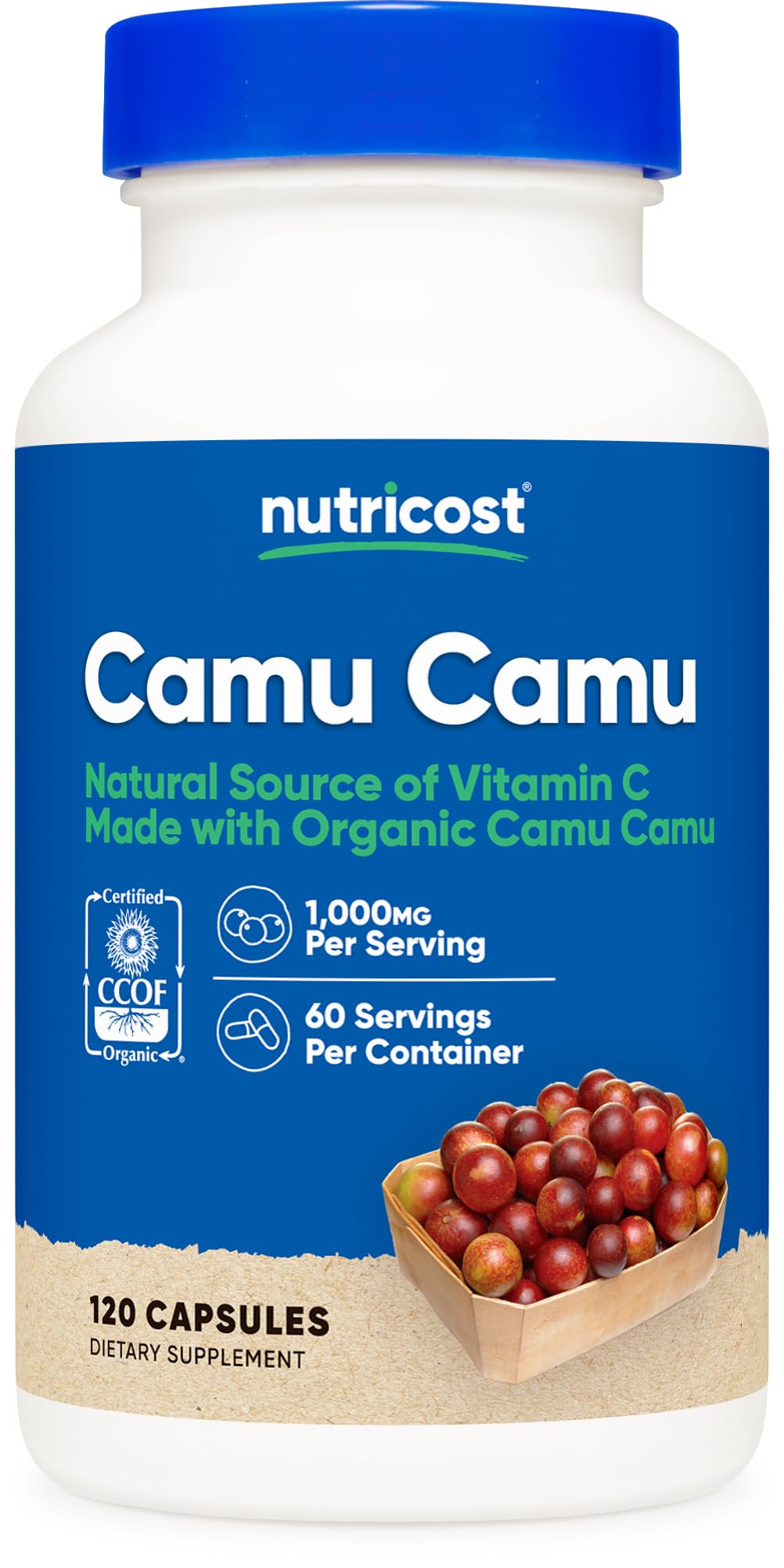 Nutricost Camu Camu 1000mg Vitamin C Capsules - 120 Capsules