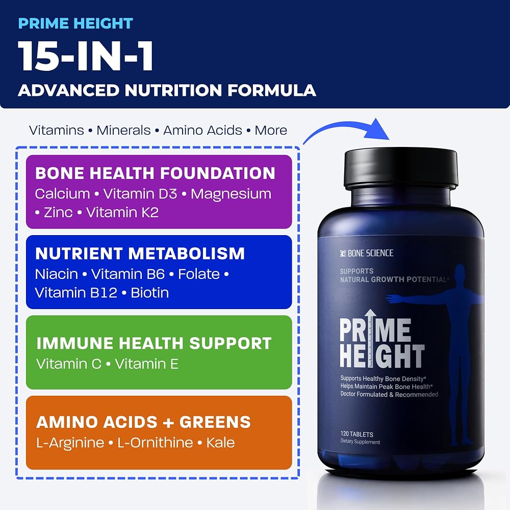 BONE SCIENCE PrimeHeight Bone & Immune Support - 120 Tablets - image 5
