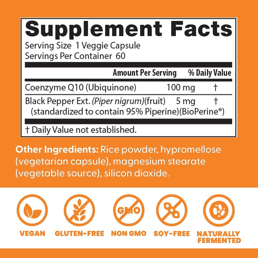 Doctor's BEST High Absorption CoQ10 with BioPerine - 60 Vegetarian Capsules - image 3