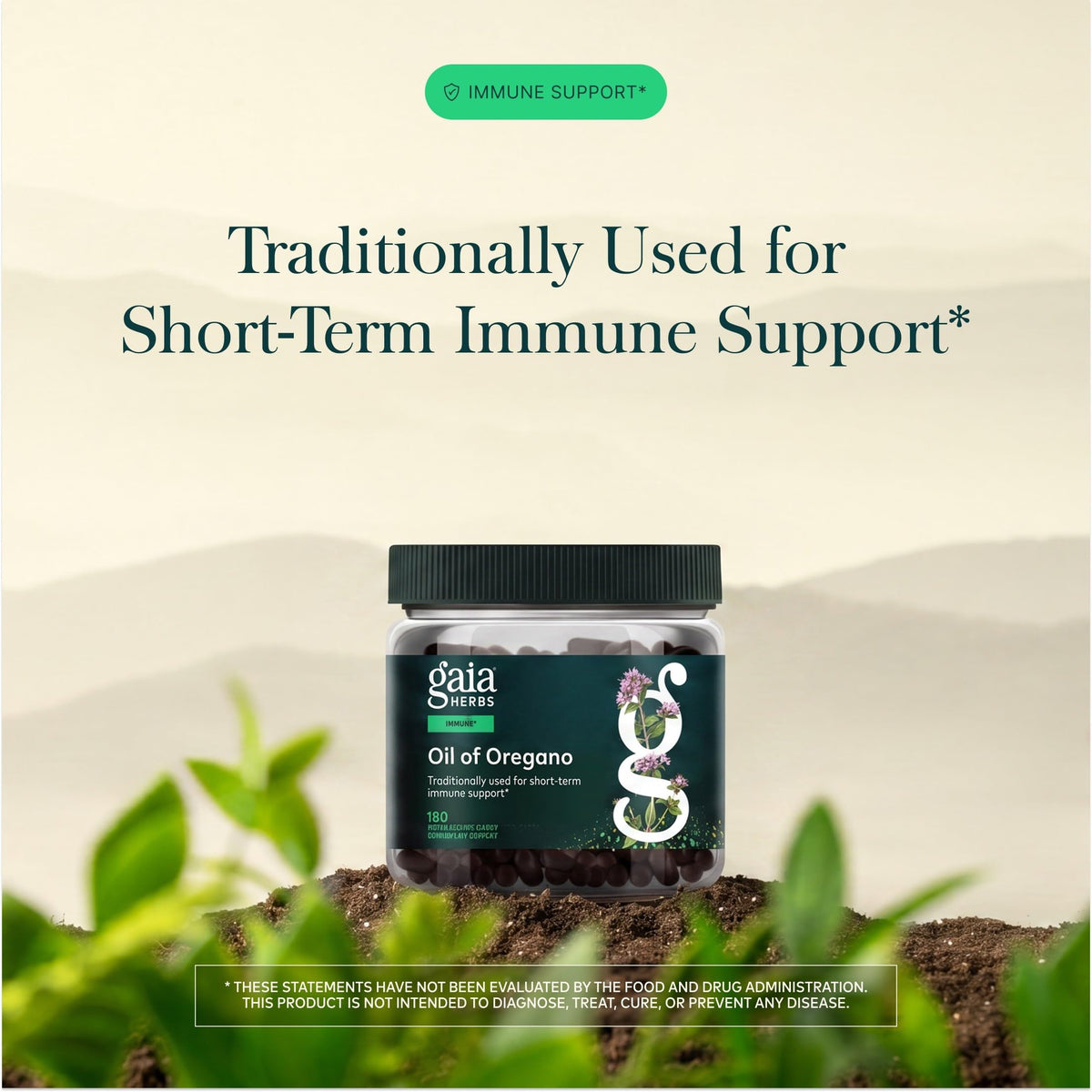 Gaia Herbs Oil of Oregano 230 mg Immune Support - 180 Vegan Capsules - image 3