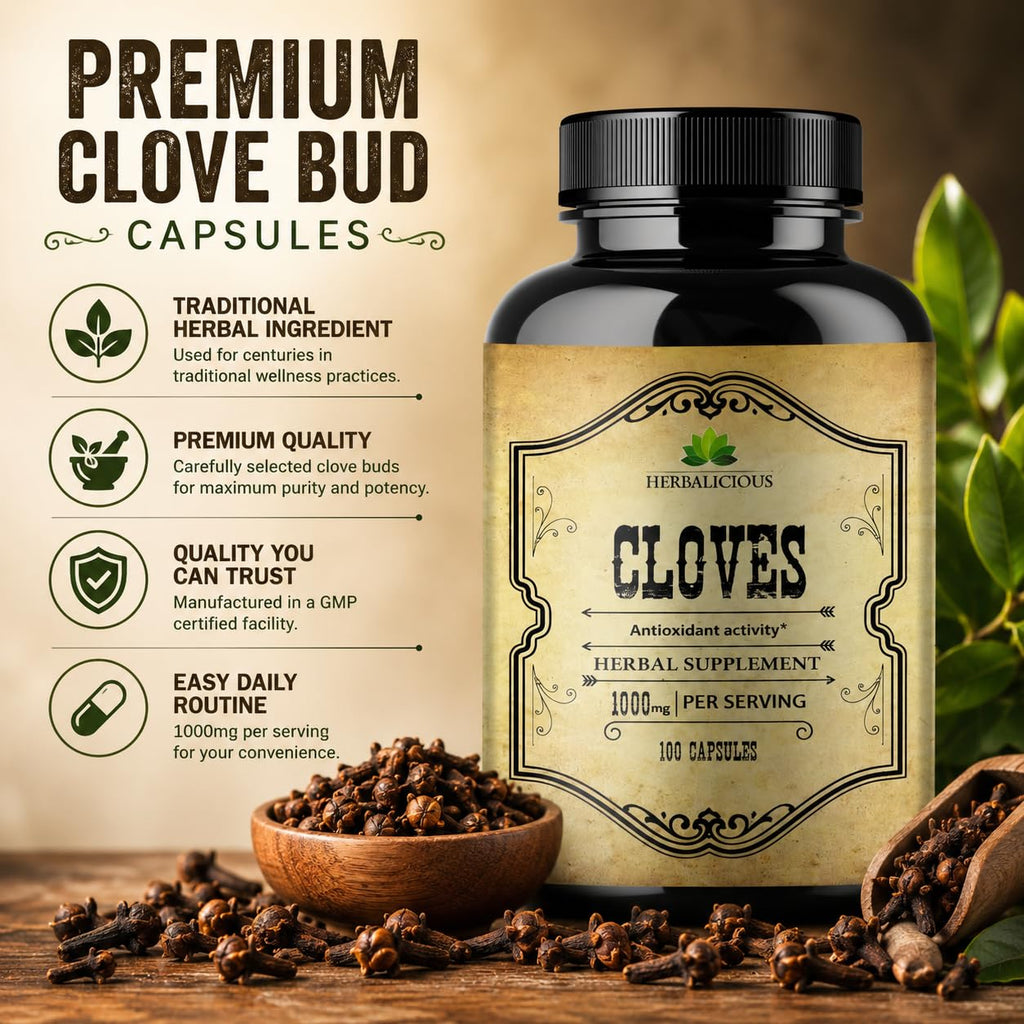 HERBALICIOUS Cloves Capsules Natural Supplement - 100 Capsules - image 5