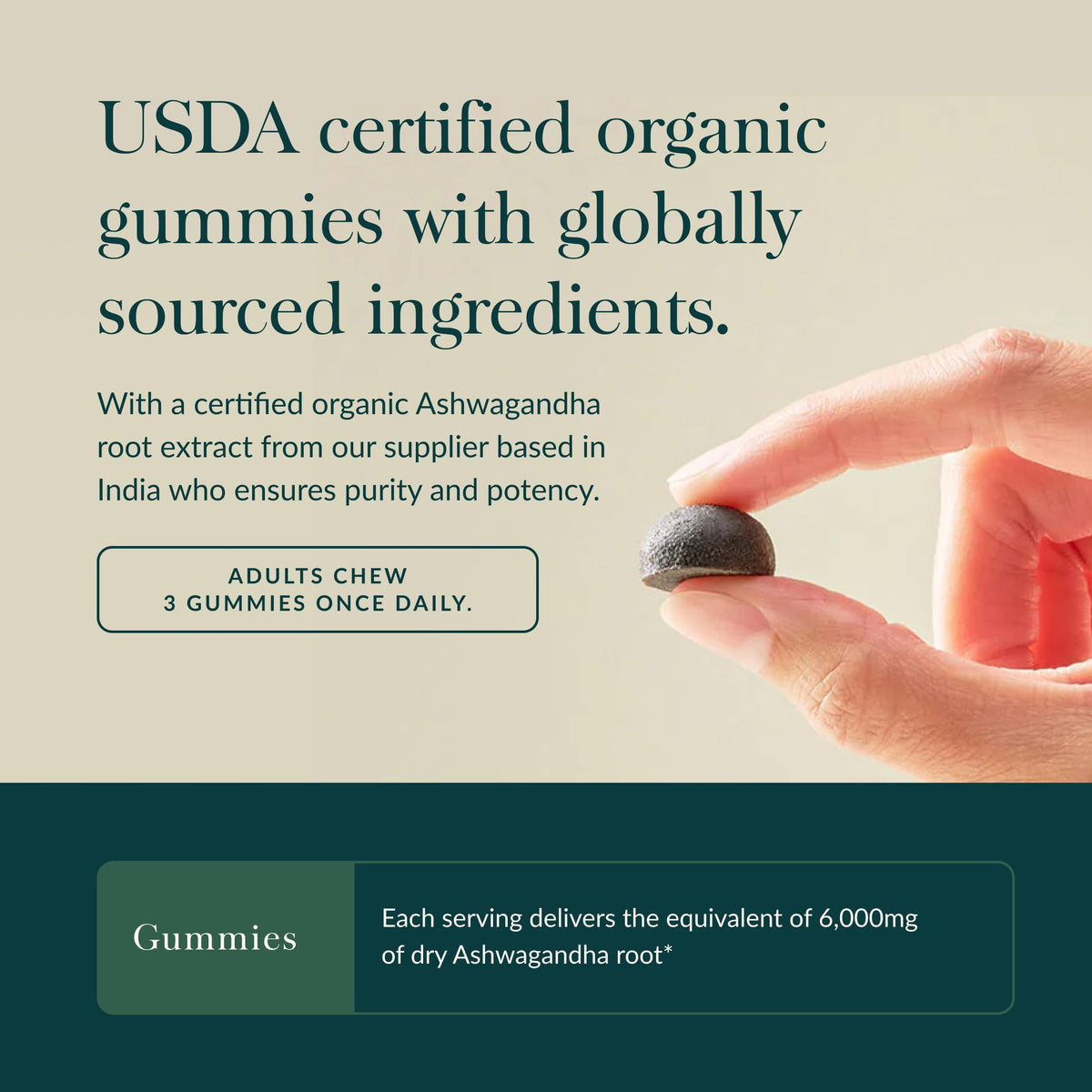 Gaia Herbs Organic Ashwagandha Gummies - Stress Support - Supports
