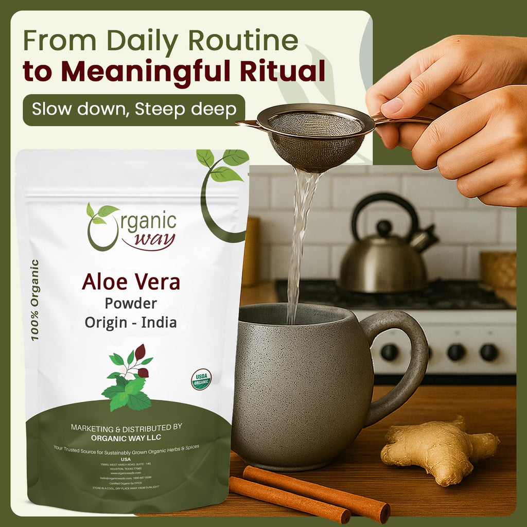 Organic Way Aloe Vera Powder (Aloe barbadensis) - Organic & Kosher