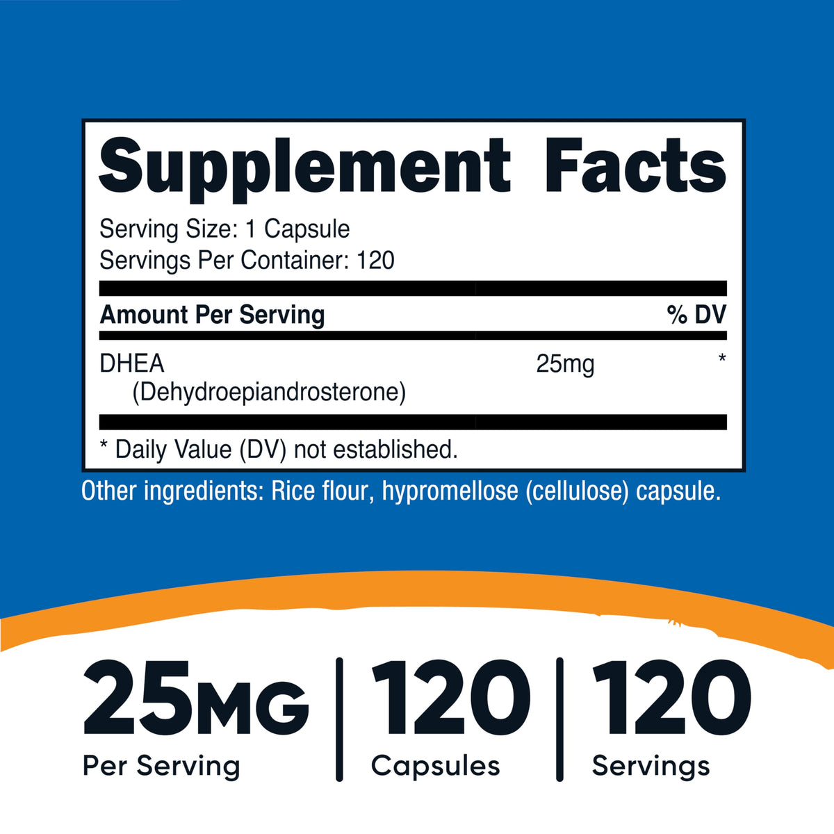 Nutricost DHEA 25mg Capsules - Gluten Free
