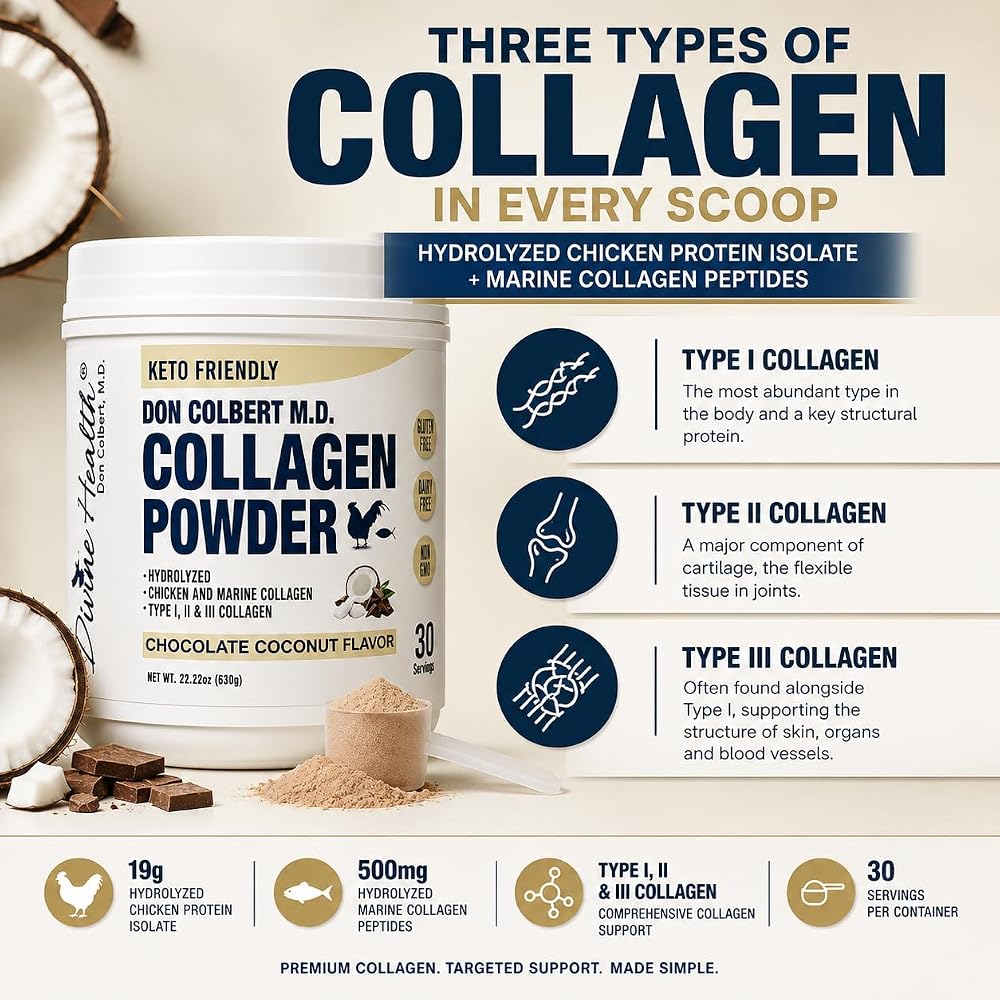 Divine Health Dr. Colbert Hydrolyzed Collagen Powder - 30 Servings - image 4