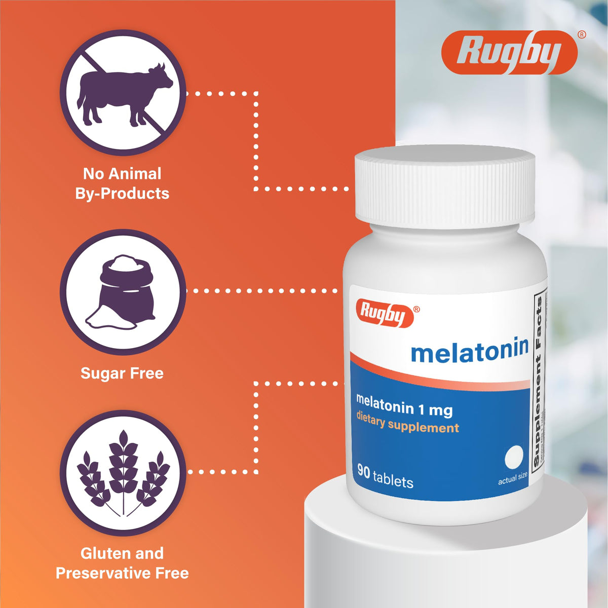 Rugby Melatonin 1mg Tablets - 90 Count - image 4