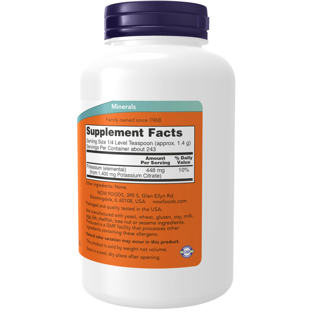 NOW Potassium Citrate Powder Essential Mineral - 12 oz - image 2