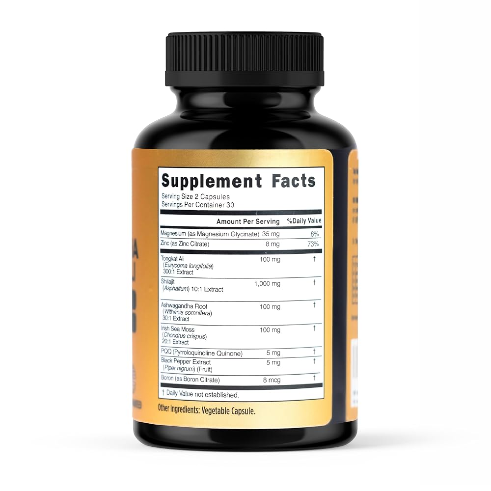 PRIME NATURAL Shilajit 1000mg with Ashwagandha & Tongkat Ali - 60 Capsules - image 4