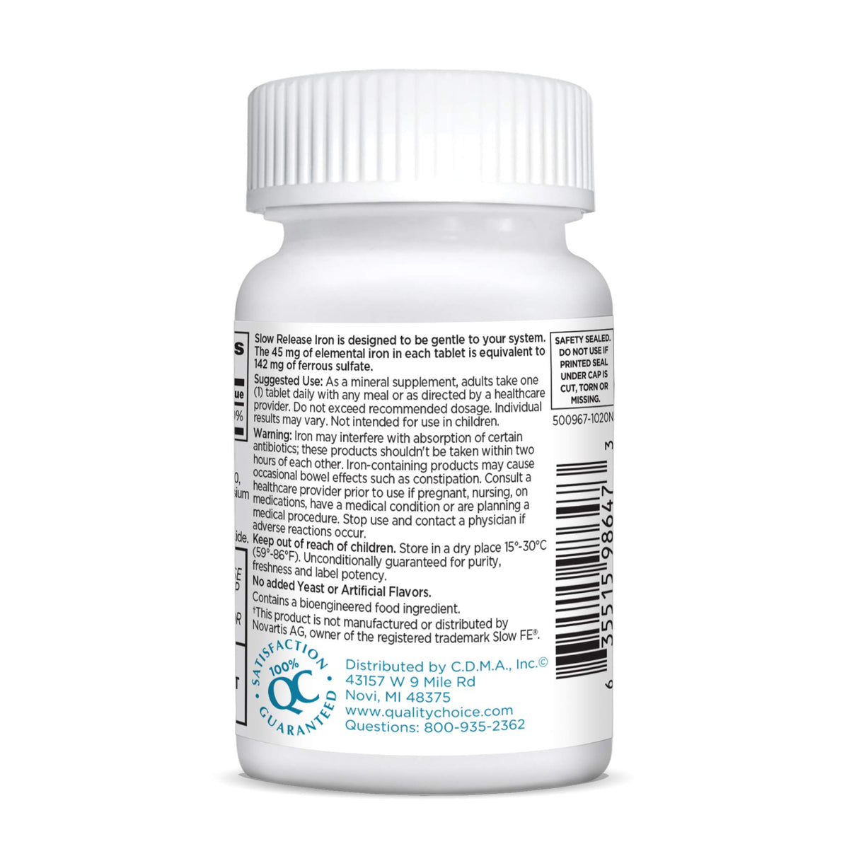 Quality Choice Iron High Potency Slow Release Tablets