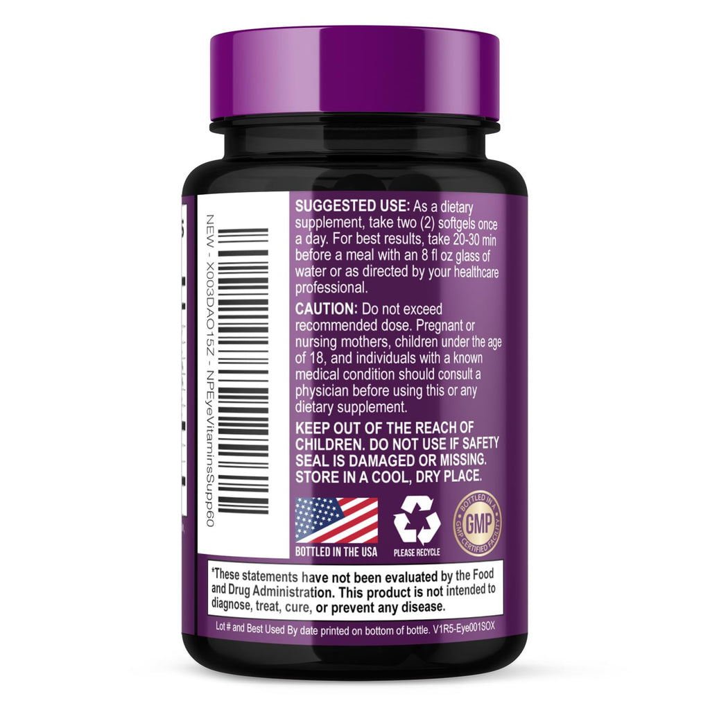 Nature's Peak Eye Vitamins Supplements - 3x Strength Eye Health