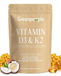 GREENPEOPLE Vitamin D3 K2 MK-7 Softgels Supplement - 300 Softgels