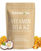 GREENPEOPLE Vitamin D3 K2 MK-7 Softgels Supplement - 300 Softgels