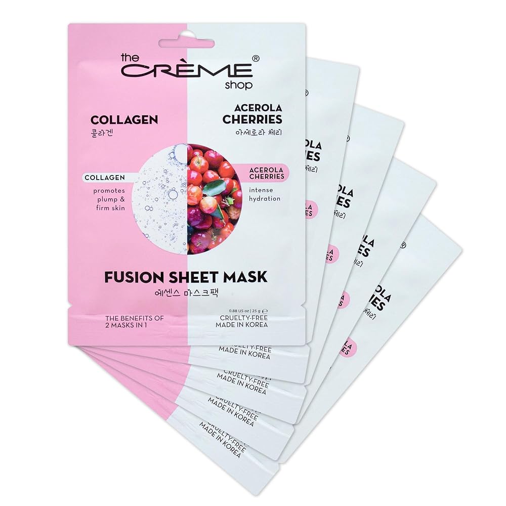 The Crème Shop Collagen & Acerola Cherry Fusion Sheet Mask - 5 Pack