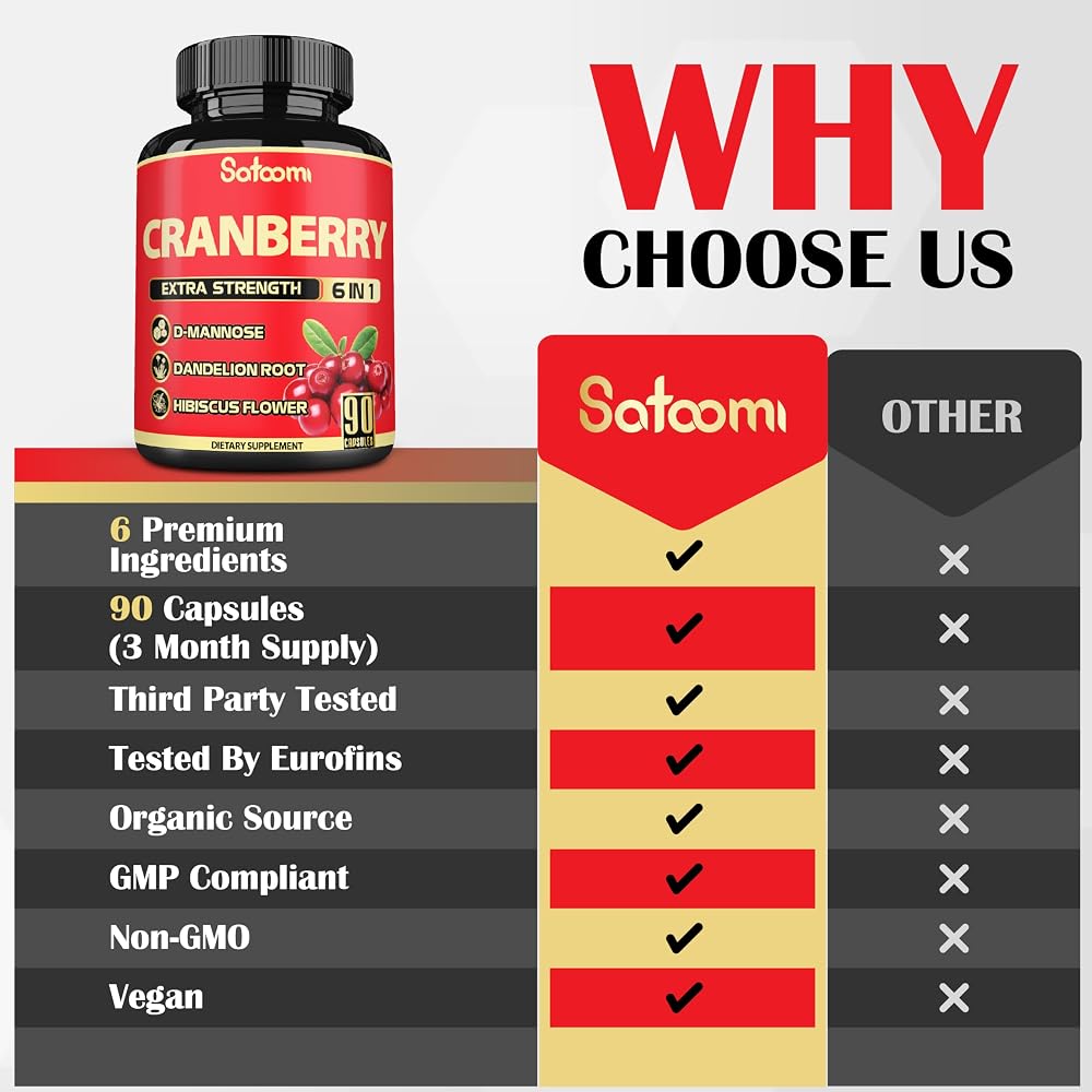 Satoomi Cranberry Pills for Women - 90 Vegetarian Capsules - image 4
