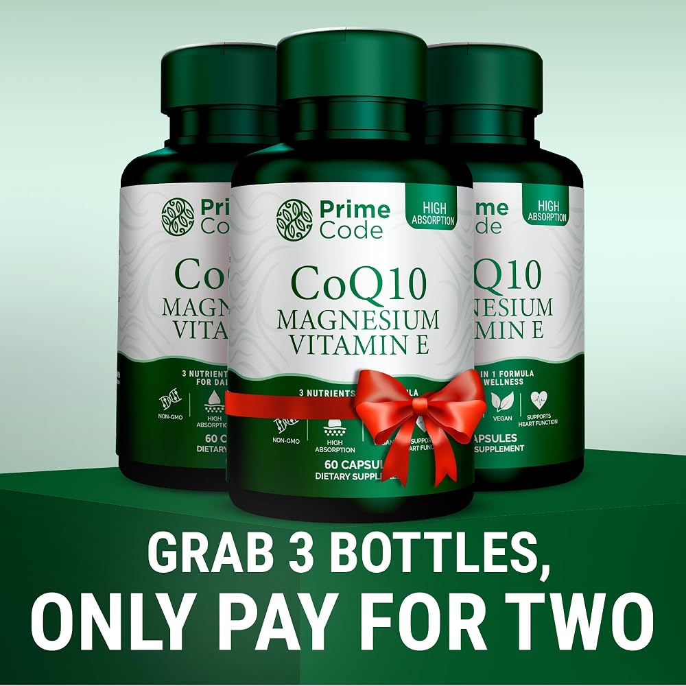 Prime Code CoQ10 250mg with Magnesium Glycinate Capsules - 60 Count - image 3