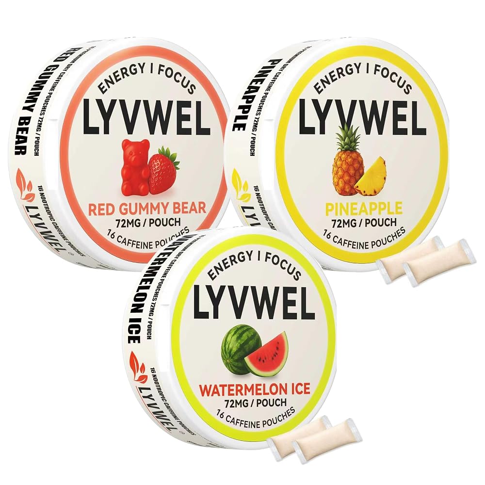 LyvWel 72mg Caffeine Energy Pouches