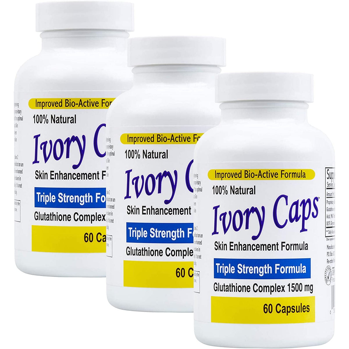 Ivory Caps Maximum Potency Glutathione 1500 mg - 180 Capsules